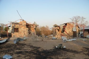 مباني كلية اللاهوت في هيبان بجنوب كردفان بعد قصفها من الجيش السوداني ـ الأربعاء 1 فبراير 2012