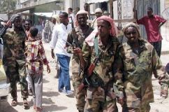 Militiamen of the Islamic court patrol the streets of Mogadishu in September 2006
