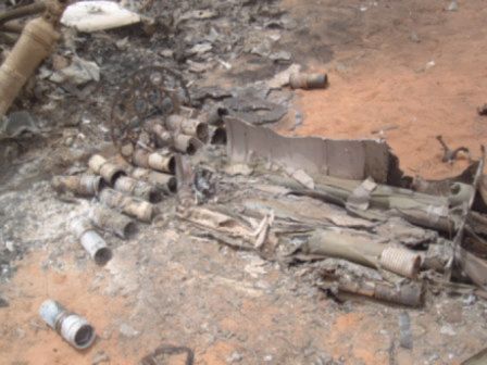 This  picture shows what appears to be the gun used to fire during the aerial attack at Umrai on April 29, 2007 (ST)