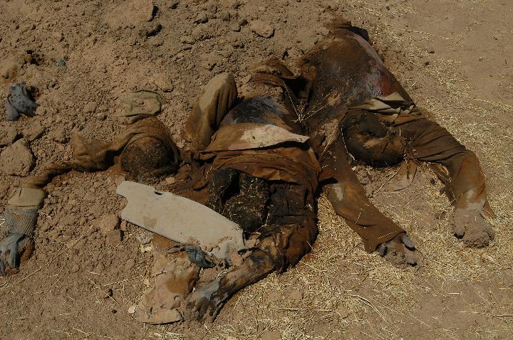 <strong>Remains of a human body killed after a government/Jinjaweed attack</strong>” title=”<strong>Remains of a human body killed after a government/Jinjaweed attack</strong>” class=”caption” align=”center” /></p>
<p>–</p>
<p><img decoding=