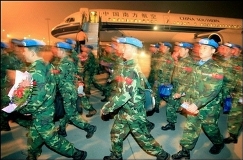 A Chinese peacekeeping unit destined for Darfur (AFP)