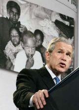Bush speaks about the injustices present in the Darfur region of Sudan at the United States Holocaust Museum in Washington April 18, 2007 (Reuters)