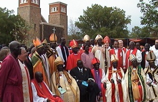Group of Bishops and Clergy in Juba on enthronement of Archbishop Daniel Deng of ECS in Juba , April 20, 2008 (ST)