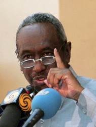 Sudanese Vice President Ali Osman Taha gestures as he speaks during a press conference in Khartoum, 21 October 2007 (AFP)