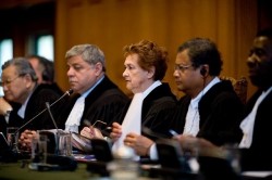 Judges at the International Court of Justice, also known as the World Court, in The Hague, the Netherlands (AP)