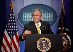 U.S. President George W. Bush holds a press conference in the Brady Press Briefing Room of the White House July 15, 2008 in Washington, DC (AFP)