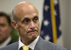 Secretary of Homeland Security Michael Chertoff speaks at a news conference in San Jose, California, August 5, 2008 (Reuters)