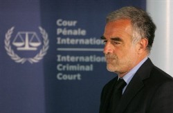 The International Criminal Court's prosecutor Luis Moreno-Ocampo reacts during a press conference in The Hague, Netherlands (AP)