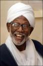 Sudan's Islamist opposition leader Hassan al-Turabi speaks during a news conference in Khartoum May 13, 2008 (Reuters)
