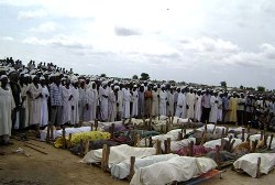 Burial ceremony at Kalma IDP camp (UNAMID/file)