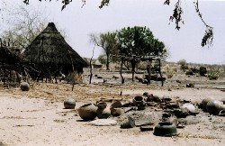 Picture taken in April 2004 shows the village of Terbeba after being burnt by the pro-Sudanese government 
