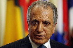 .S. Ambassador to the United Nations Zalmay Khalilzad speaks to the media after a meeting of the U.N. Security Council to discuss the conflict between Russian and Georgia at United Nations headquarters in New York August 11, 2008 (Reuters)