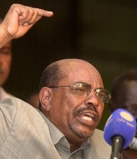 Sudanese President Omer al-Bashir gestures during a speech in Khartoum, Sudan (AP)