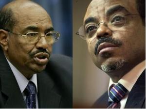 Sudanese president Omer Hassan Al-Bashir (left) & Ethiopian Prime Minister Meles Zenawi (right)