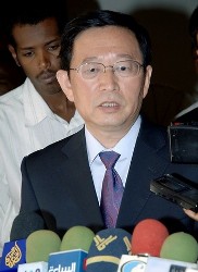 China's ambassador to Khartoum Li Chengwen speaks during a press conference (AFP)
