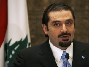 Lebanon's parliament majority leader Saad al-Hariri speaks during a news conference in Beirut (Reuters)