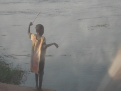 A child fisher at River Bhar-Gel in Lakes state (ST)