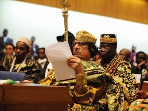 Libyan leader Muammar Gadhafi attends the opening of the African heads of State summit on February 2, 2009 in Addis Ababa. (Reuters)
