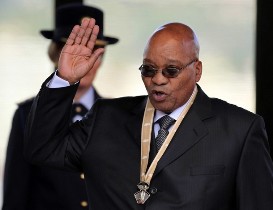 Jacob Zuma takes the oath of office as South Africa's President at the Union Buildings in Pretoria May 9, 2009. (Reuters)