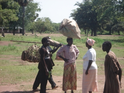 Women in Mathiang fleeing the Wulu conflict. Lakes state, June 6, 2009 (photo M. Mayom)