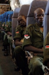 A Sudan Peoples Liberation Movement (SPLA) soldier smokes a cigarette in a military barrack in Nabanga, near the Sudan-Congo border, Western Equatoria (Reuters)