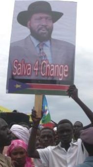 SPLM Supporters at the stadium during the rally in Damazin on August 12,2009 (photo splm today)