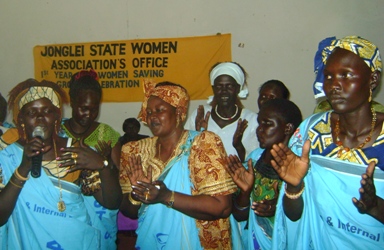 Jonglei State women Asociation celebrating a year long-saving and lending on Oct. 31, 2009 in Dhiam-Dhiam Hotel in Bor (Philip Thon Aleu -- ST)