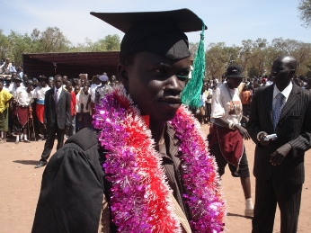 Wilson Mabor was specially honored as a distinguished graduate of Southern Sudan Open College in a ceremony in December 2009. (photo Manyang Mayom)