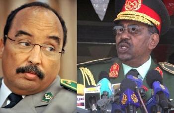 Mauritanian president General Mohamed Ould Abdel Aziz (L) and Sudanese  president Omer Hassan Al-Bashir (R)
