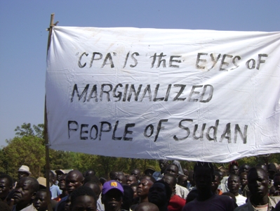 Protesters in Rumbek on December 29, 2009