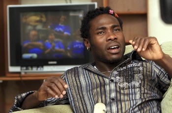 Nigerian footballer Stephen Worgu speaks during an interview with Reuters at his apartment in Sudan's capital Khartoum November 12, 2009 (Reuters)