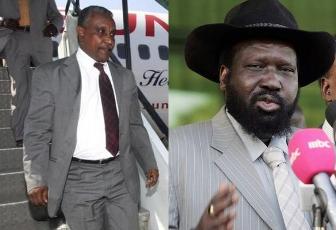 SPLM deputy Secretary General and Sudan presidential candidate Yasir Arman (left), SPLM Chairman and South Sudan presidential candidate Salva Kiir (right)
