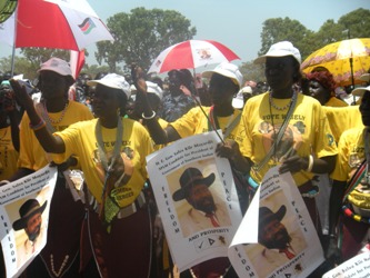 South Sudan presidential campaign rally in Rumbek, March 15, 2010 (photo by Manyang Mayom, ST)