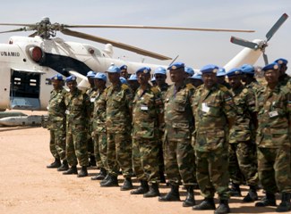 Photo by Albert Gonzalez Farran showing Ethiopian Helicopters Handout in Nyala on February 25, 2010