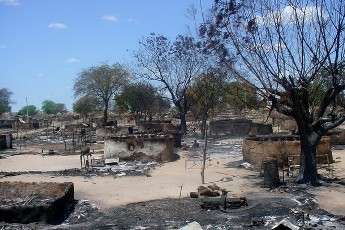 FILE - A general view of the ruins of burnt-out Abyei town in Southern Sudan in this handout released by the United Nations Mission In Sudan May 22, 2008 (Reuters)