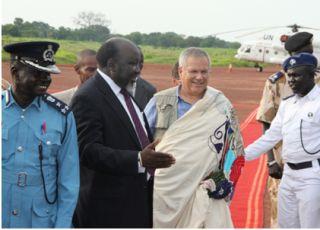 Scot Gration welcomed by Lakes state governor, Chol Tong