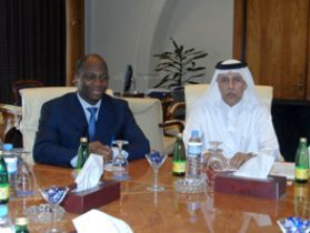 JCM Djibril Bassole and Qatari state minister Ahmed bin Abdullah Al-Mahmoud in Doha on September 14, 2010 (QNA)
