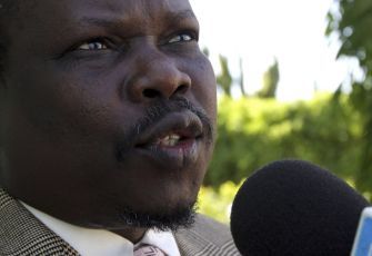 SPLM secretary general Pagan Amum speaks to the media in the capital Khartoum December 13, 2009 (Reuters)