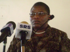 Obiageli Ezekwesili, the World Bank Vice-President for Africa region addressing the media in Juba (ST)