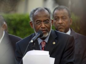 Sudan's FM Ali Karti speaking in Cairo on March 4, 2009 (Reuters)