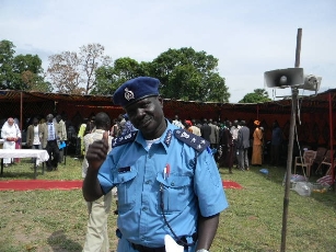 Deceased Police Commissioner Alaak Ajak during swearing-in ceremony of Lakes State’s ministers on June 25, 2010 (Photo by Manyang Mayom of Sudan Tribune)