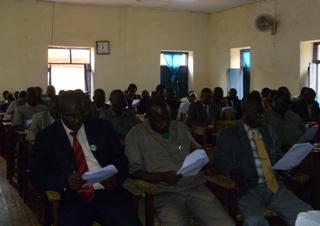 MPs and state ministers watch the opening of Western Equatoria state assembly, Yambio, South Sudan, 21 Oct. 2010 (ST)