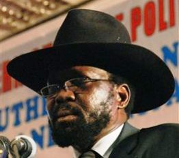 Salva Kiir speaks at a South South Dialogue conference in Juba on October 13, 2010 (Getty)