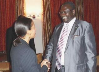 US Ambassador to the UN Susan Rice meets Riek Machar Vice President of Government of Southern Government - in Juba capital of south Sudan Oct 2010 (ST)
