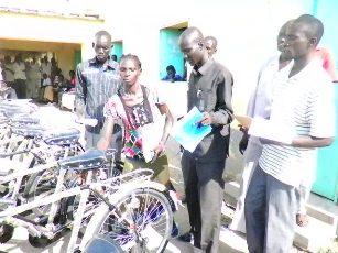 Teachers recieves donation from Windle Trust of bicycles for Leer county Unity state, South Sudan. Nov. 25, 2010 (ST)