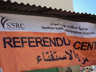 Southern Sudan Referendum Commission (SSRC) sign at the Unity state office Bentiu. November 4, 2010 (ST)