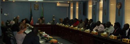 Southern Sudan's Vice President Riek Machar briefing a delegation of the African Union and United Nations in Juba. Dec 20, 2010