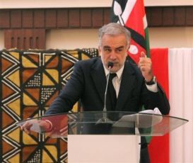 International Criminal Court Prosecutor Luis Moreno Ocampo speaks at a conference in Nairobi, Kenya, Thursday, Dec. 2, 2010. (AP Photos)