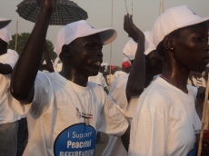 Dancing for peaceful referendum in Bor, Jonglei State, South Sudan. Jan 8, 2010 (ST)