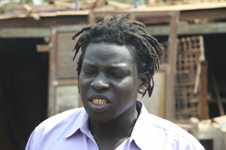 A man in Rumbek after his hair was cut by police. Lakes state, South Sudan. Jan 14, 2010 (ST)